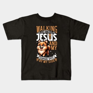 Jesus and dog - German Spitz Kids T-Shirt